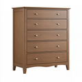 Commode 90 x 45 x 120 cm en bois marron à 5 tiroirs style classique